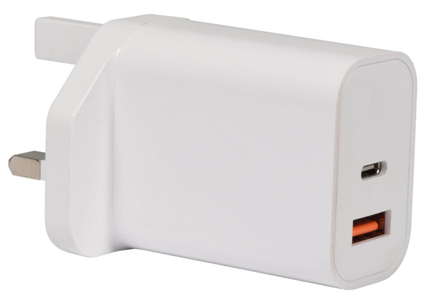 USB A & C Quick Charger 30W White